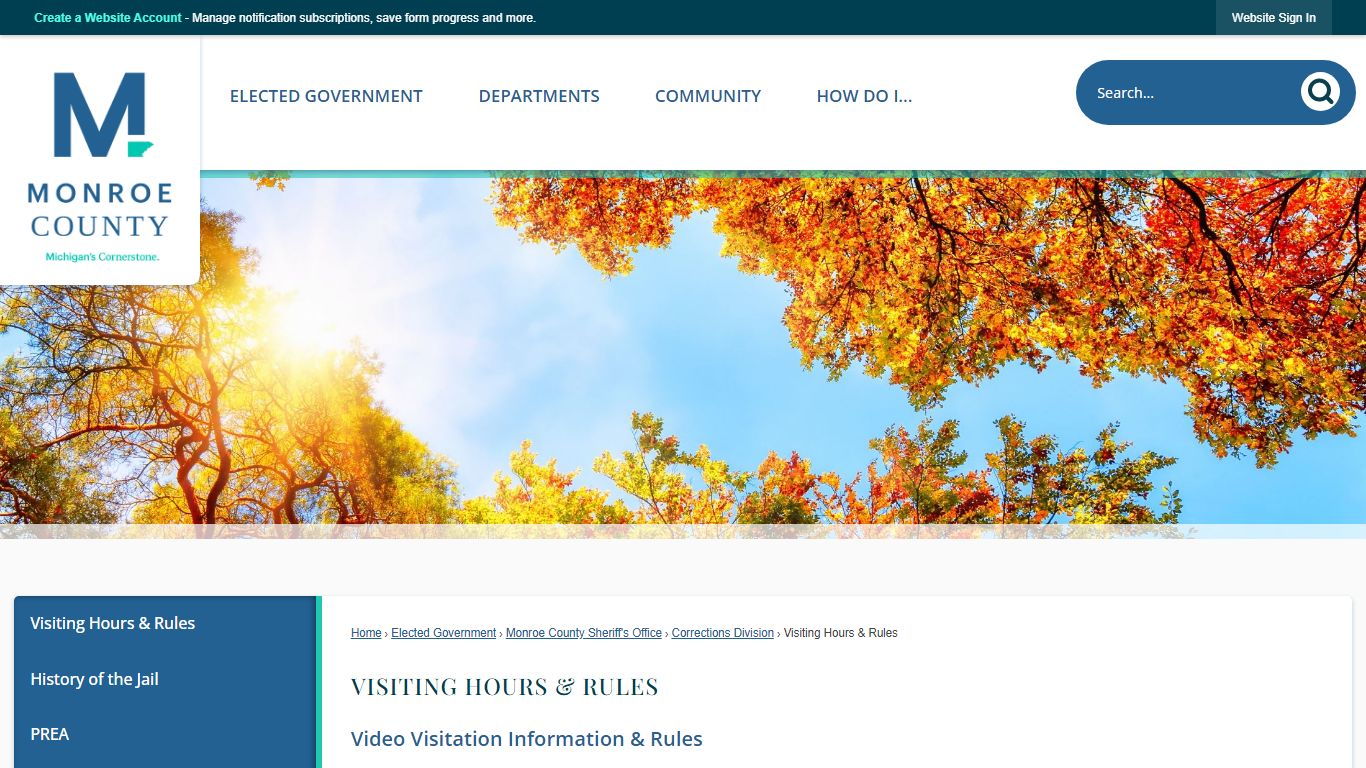 Visiting Hours & Rules | Monroe County, MI